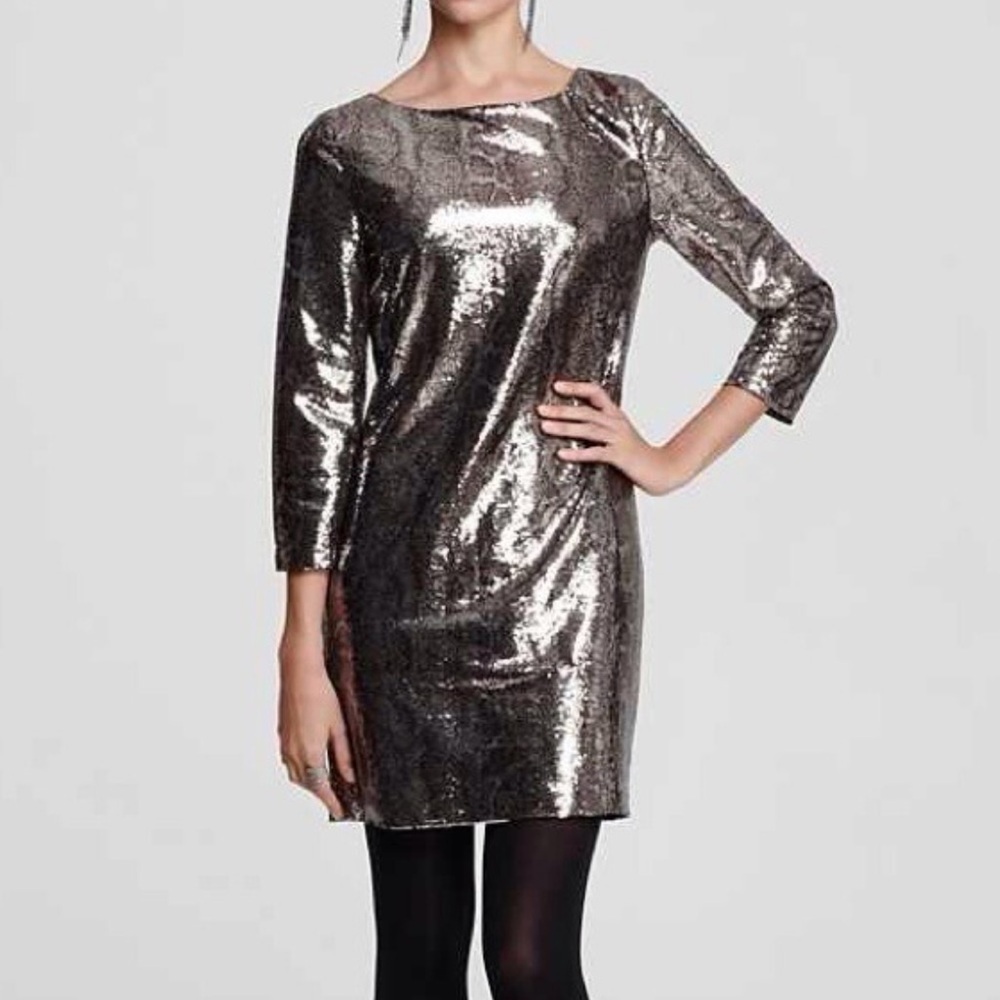 Tahari Black and Gold Sequin dress